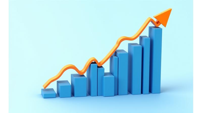 Data visualization showing positive trends and upward arrows, symbolizing successful executive placements and business growth.